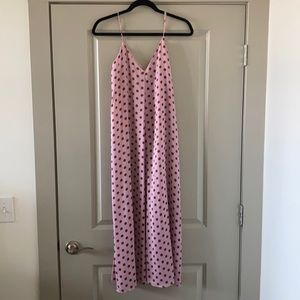 Zara Purple & Pink Polka Dot Satin Slip Dress